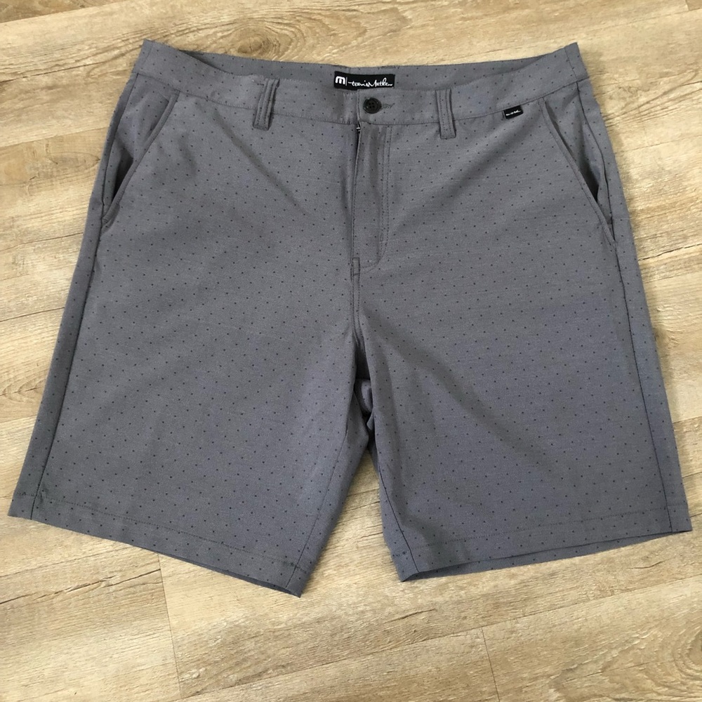 Travis Mathew Proceed With Caution Performance Golf Shorts Gray Men’s Size 36